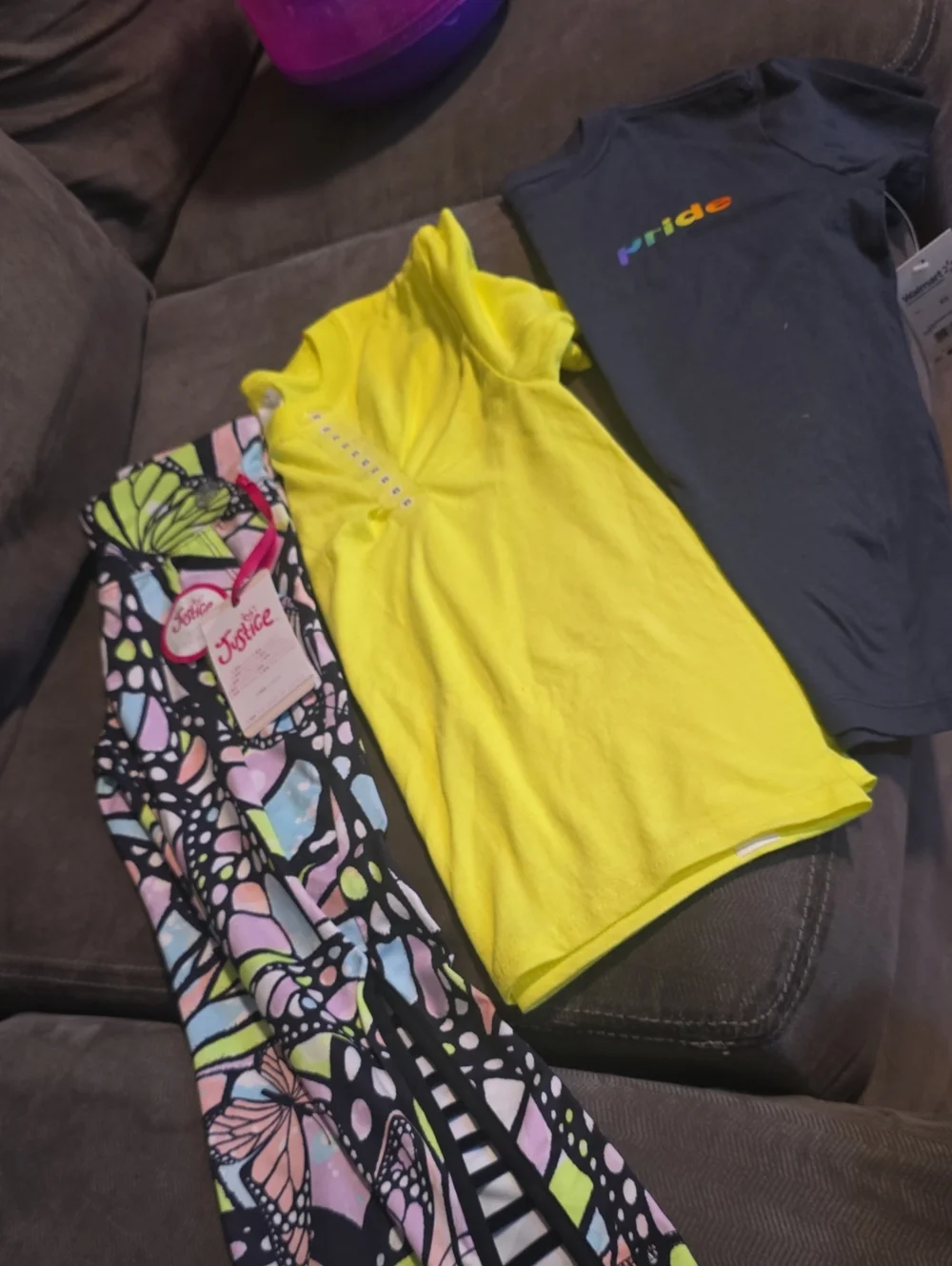 Justice Capris, Neon Yellow Short Sleeve Tee PRIDE Tee